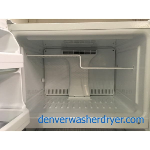 Lovely GE Top-Mount Refrigerator, White, 17.0 Cu.Ft. Capacity, 28″ Wide, Quality Refurbished, 1-Year Warranty!