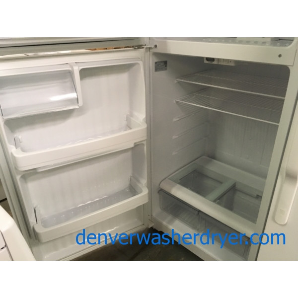 Lovely GE Top-Mount Refrigerator, White, 17.0 Cu.Ft. Capacity, 28″ Wide, Quality Refurbished, 1-Year Warranty!