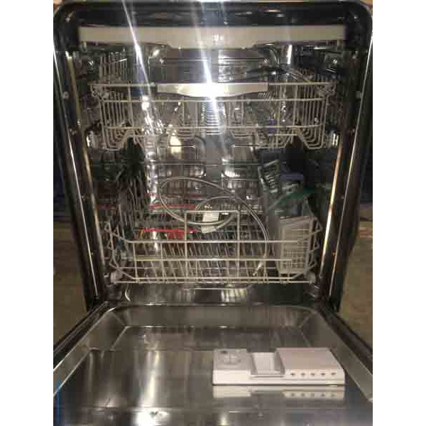 Shiny Samsung Three-Rack Stainless Dishwasher with StormWash!–Fantastic Samsung Glass-Top Convection Double Oven!-New Samsung 30.5 Cu Ft. 4-Door Refrigerator with Sparkling Water Dispenser! Stainless Samsung Microwave