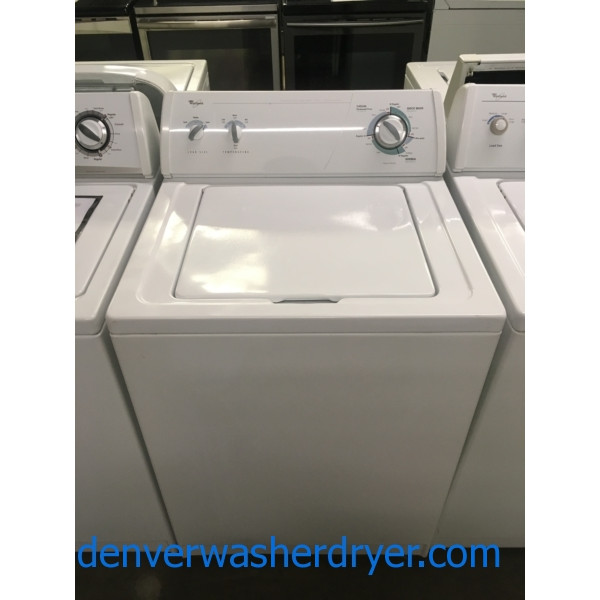 Whirlpool Washer, Heavy-Duty, 3.2 Cu.Ft. Super Capacity, Agitator, Bleach Dispenser, 27″ Wide, Quality Refurbished