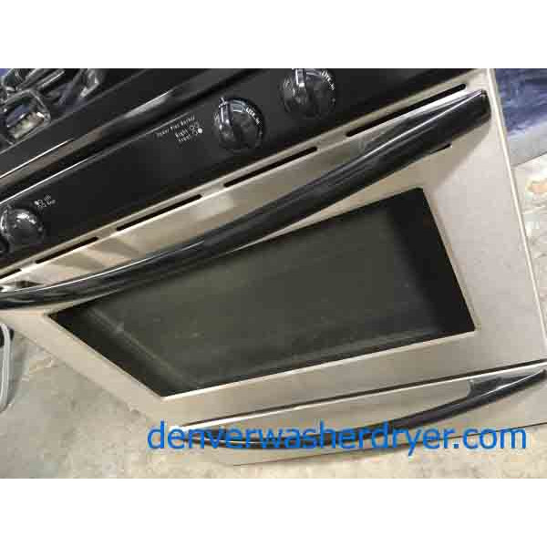 Fancy Frigidaire *GAS* Black/Stainless Self-Cleaning Free Standing Range Convection Oven with 1 Year Warranty!
