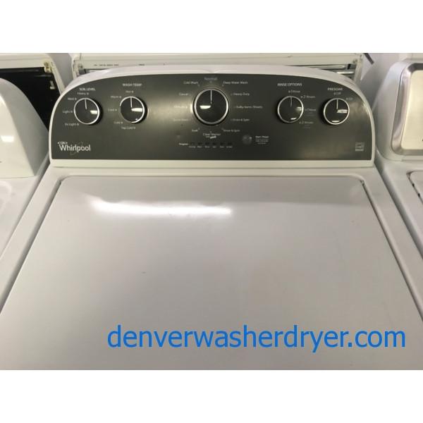 Newer Whirlpool Washer, Wash-Plate Style, Auto-Load Sensing, 3.8 Cu.Ft. Capacity, Extra-Rinse Option, Quality Refurbished, 1-Year Warranty!
