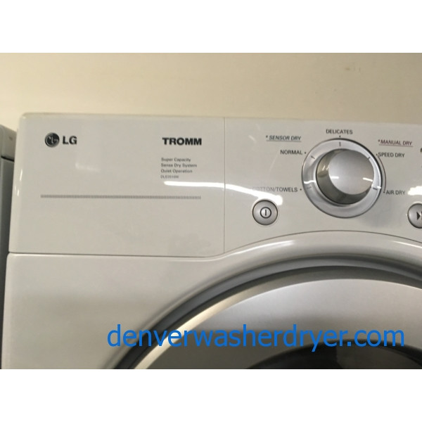 Great LG White Washer and Dryer Set, HE, Water Plus Option, 220V, Stackable, Sense Dry, Wrinkle Care, Quality Refurbished, 1-Year Warranty!