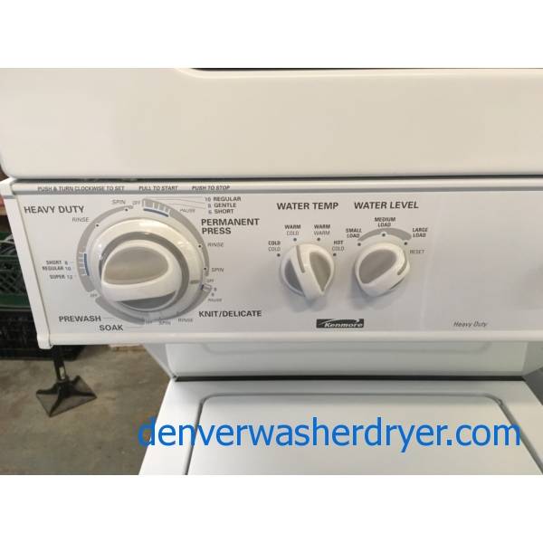 Kenmore Laundry Center, 24″ Wide, Agitator, Heavy-Duty, Washer 1.5 Cu.Ft. Capacity, Dryer 3.4 Cu.Ft. Capacity, Quality Refurbished, 1-Year Warranty Just On Parts