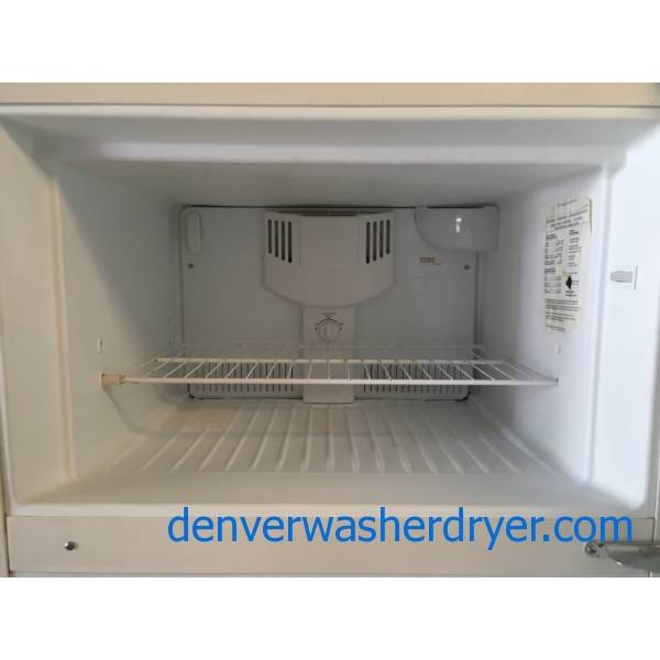 Frigidaire Top-Mount Refrigerator, Almond Textured, 30″ Wide, 18.3 Cu.Ft. Capacity, Quality Refrubished, 1-Year Warranty!