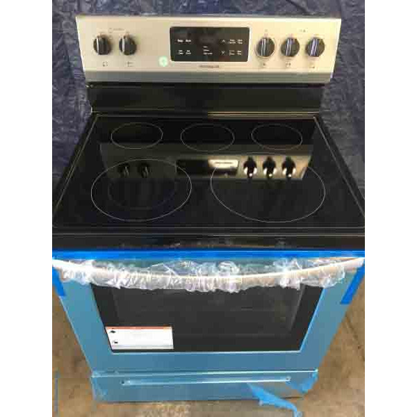 New Frigidaire! Stainless 30″ Freestanding Range, Glass-Top, Convection Oven