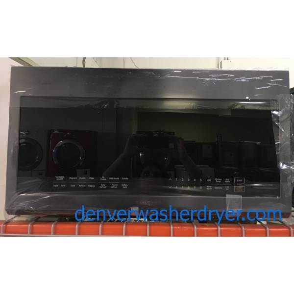 NEW!! SAMSUNG Black Stainless Microwave, Over the Range, Sensor Cooking, LED Lighting, 2.1 Cu.Ft. Capacity, 1-Year Warranty!