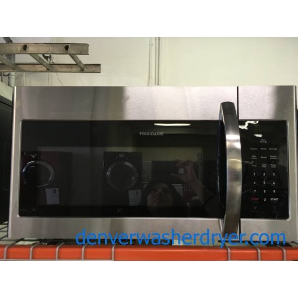 !NEW! Frididaire Over-the Range Microwave, Stainless, LED Lighting, 1.6 Cu.Ft. Capacity, 6 Programs, Convertible Vent, 1-Year Warranty