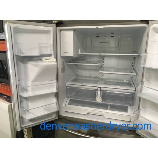 Lightly Used SAMSUNG Stainless Refrigerator, 24.6 Cu.Ft. Capacity, LED Lighting, CoolSelect Pantry Drawer, Energy-Star Rated, Quality Refrubished, 1-Year Warranty!