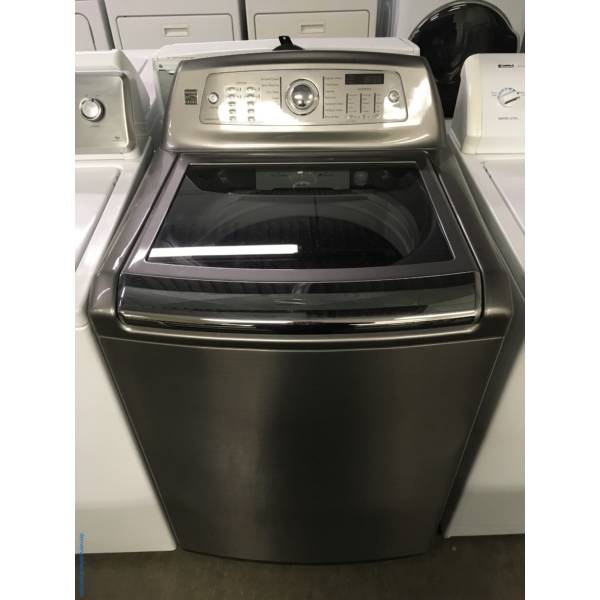 NEW! Kenmore Top-Load Washer, Graphite, HE, 4.7 Cu.Ft. Capacity, Sanitary Cycle, Wash-Plate Style, See-Through Lid, 1-Year Warranty