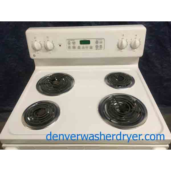 Gently Used GE White Coil Top Range. With 1-Year Warranty!