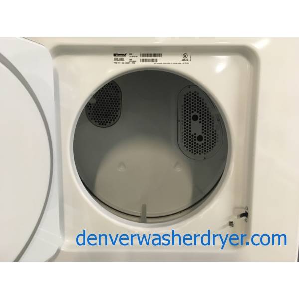 Great 24″ Wide Kenmore Unitized Laundry Center, Heavy-Duty, Electric, Auto Dry, 1.5 Cu.Ft. Capacity Washer & 3.4 Cu.Ft. Capacity Dryer, Quality Refrubished, 6-Month Warranty!