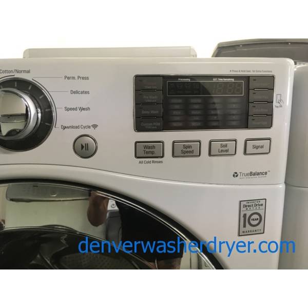Fabulous LG Front Load Washer Dryer Set, Smart, Stackable, Quality Refurbished, 1 Year-Warranty,
