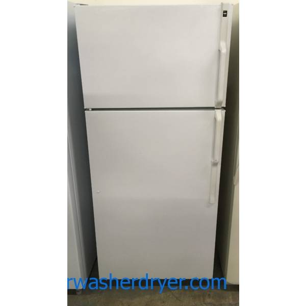 Hotpoint Top-Mount Refrigerator, Textured White, 16.6 Cu.Ft. Capacity, Glass Shelves, 28″ Wide, Quality Refurbished, 1-Year Warranty!
