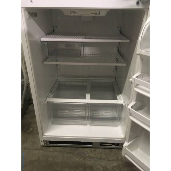 Great Whirlpool Top-Mount Refrigerator, Textured White, 18.1 Cu.Ft. Capacity, 30″ Wide, Quality Refurbished, 1-Year Warranty!