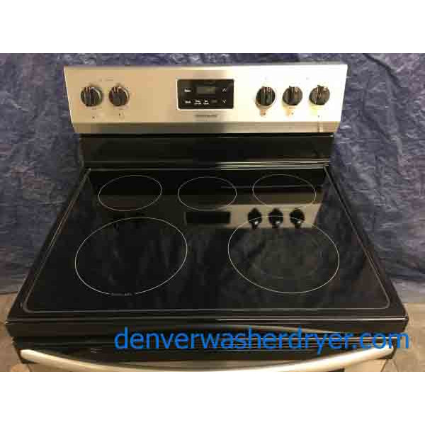 Brand-New Stainless Frigidaire Glass-Top Stove with Convection Oven, 1-Year Warranty!