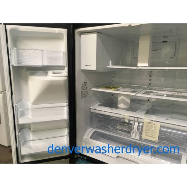 NEW! SAMSUNG Black French-Door Refrigerator, 24.6 Cu.Ft. Capacity, LED Lighting, CoolSelect Pantry, Energy-Star Rated, Ice/Water Dispenser, 1-Year Warranty!