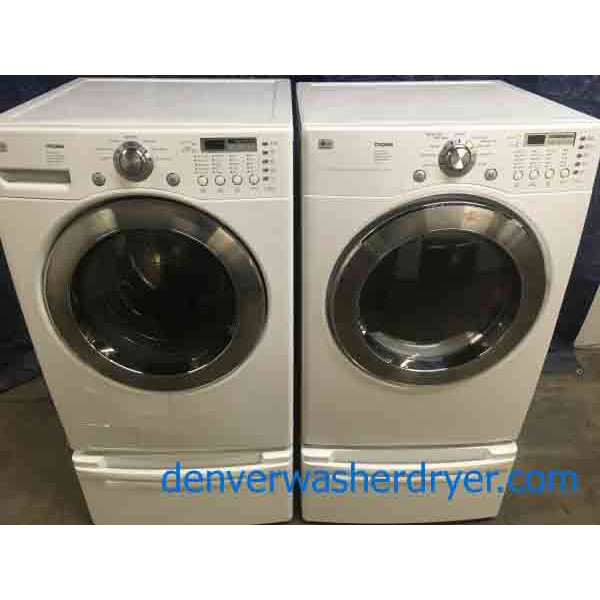 Perfect LG Front-Load Washer|Dryer Set on Pedestals! Quality Rebuilt!