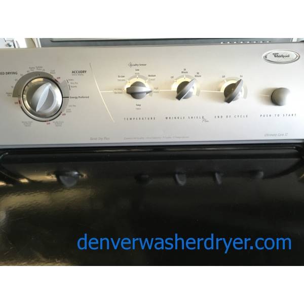 Rare Black Whirlpool Direct-Drive Washer Dryer Set, Electric, Quality Refurbished, 1-Year Warranty