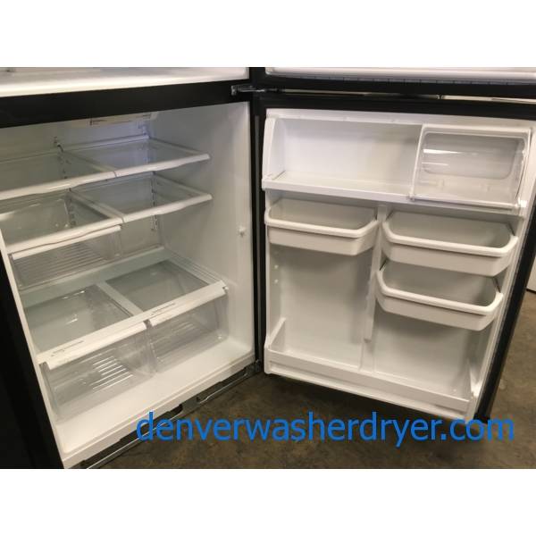 Beautiful Stainless GE Refrigerator 33″ Wide, Lovely Maytag Stainless Glass-Top Range, Quality Refurbished, 1-Year Warranty!