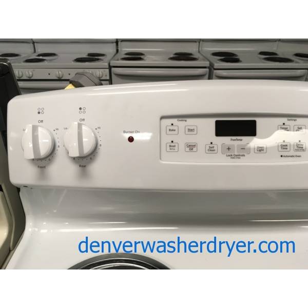 GE White Free-Standing Range, 4 Coil Burners, Self-Cleaning, Storage Drawer, 5.0 Cu.Ft. Capacity, Quality Refurbished, 1-Year Warranty!