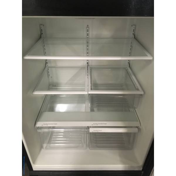 Whirlpool Black Refrigerator, Top-Mount, 33″ Wide, Clear Humidity Control Crispers, 21.0 Cu.Ft. Capacity, Quality Refurbished, 1-Year Warranty!