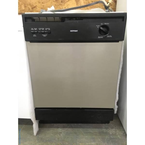 Hotpoint Smudge-Proof Dishwasher, Plastic Tub, Built-In, Heated Dry, 24″ Wide, Water Saver Feature, Quality Refurbished, 1-Year Warranty!