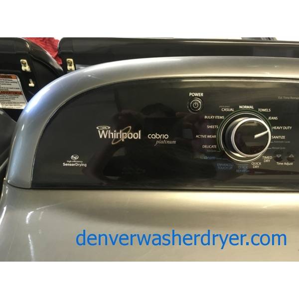 Whirlpool Cabrio Washer and Dryer Set, Graphite, Energy-Star Rated, HE, Sensor Drying, Active Wear Cycle, Quality Refurbished, 1-Year Warranty!