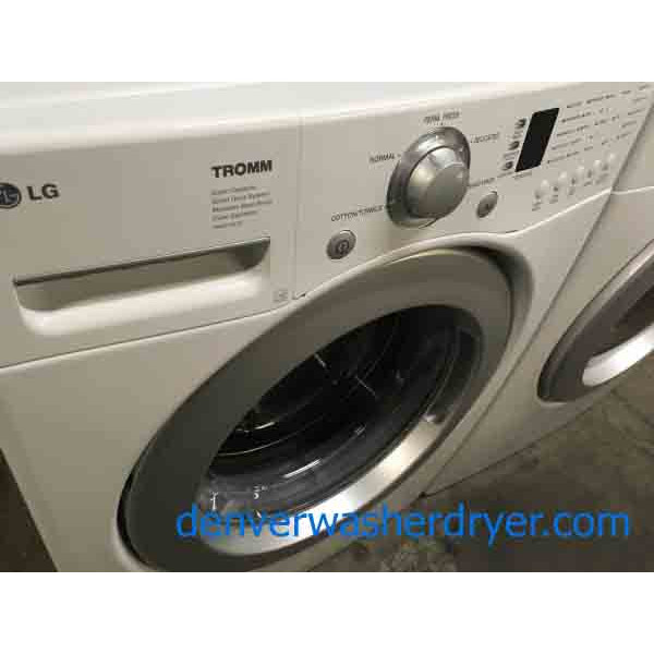 LG Tromm, White, Front-Loader, and Stackable Washer & Dryer Set, 1-Year Warranty