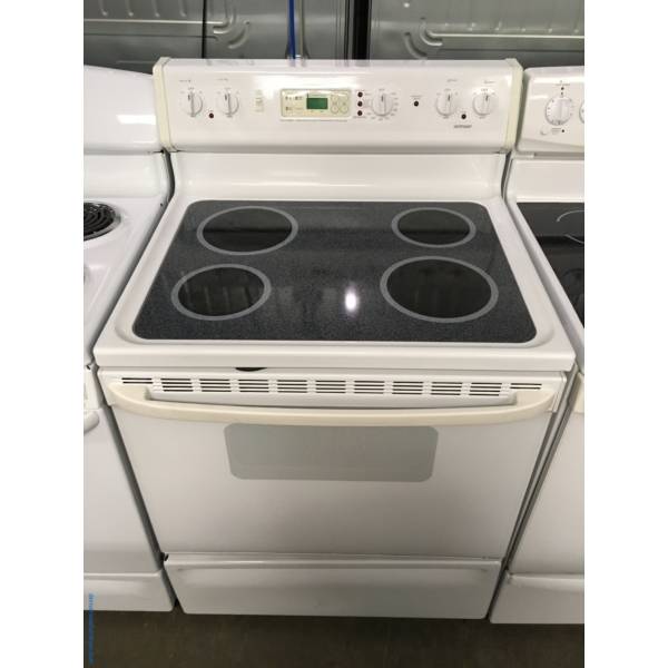 Hotpoint Range, Electric, Glass-Top, White, Quality Refurbished, 1-Year Warranty!