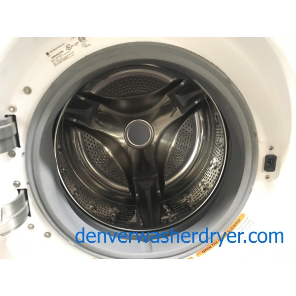 27″ LG Front-Load Washer, w/ Direct-Drive & Electric Dryer w/ Sensor Dry Set, 1-Year Warranty