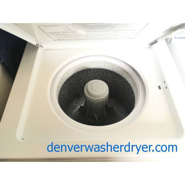 GE 24″ Wide Laundry Center, Agitator, Electric, De-Wrinkle, Automatic Dry, Quality Refurbished, 1-Year Warranty!