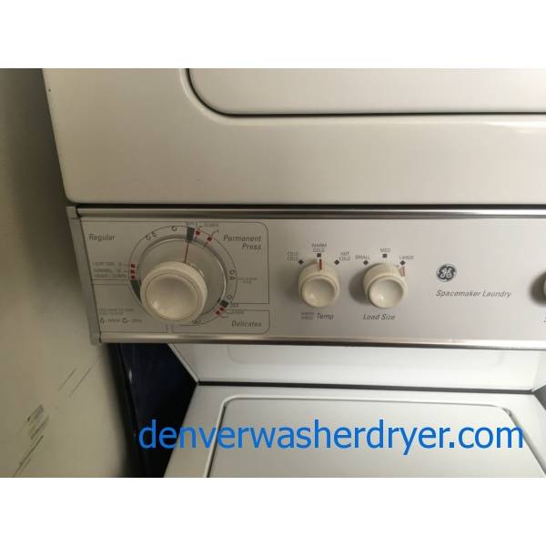 GE 24″ Wide Laundry Center, Agitator, Electric, De-Wrinkle, Automatic Dry, Quality Refurbished, 1-Year Warranty!