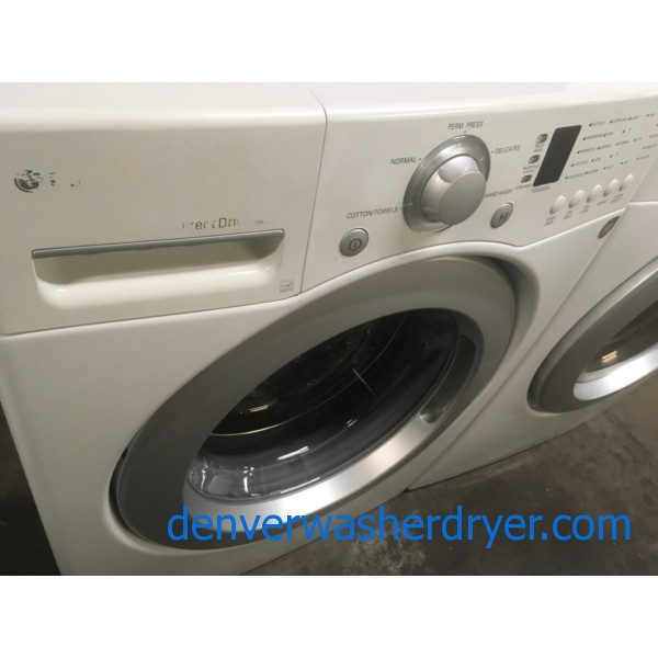 Stackable LG Front-Load w/Direct-Drive Washer, and Electric Dryer, 1-Year Warranty