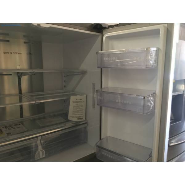 NEW! Stainless Samsung French-Door Refrigerator, FlexDoor, Counter-Depth, Family Hub, Wine Rack, Samsung Front Load Washer And Dryer with Steam, Extra Mini Washer And Dryer On Top, New Electrolux Stainless Dishwasher, 1-Year Warranty!
