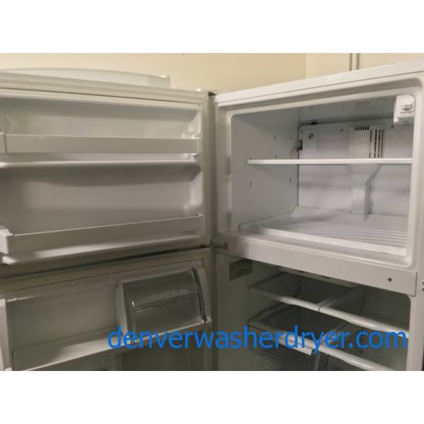 White Whirlpool Top Mount Refrigerator Quality Refurbished 1-Year Warranty