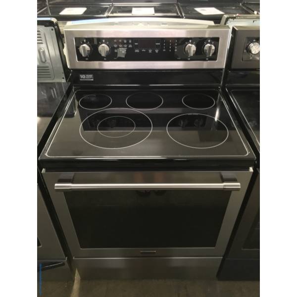 Maytag Stainless Electric Range, GE SS Top Mount Refrigerator, Samsung SS Dishwasher, Samsung SS Microwave, 1-Year Warranty!