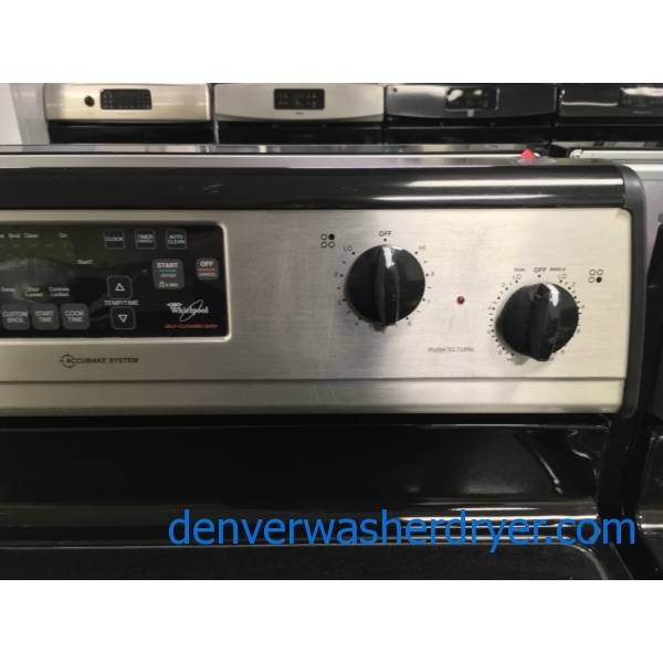 Whirlpool Smudge-Proof Electric Range, Glass-Top, 4 Burners, Auto-Clean, Quality Refurbished, 1-Year Warranty!