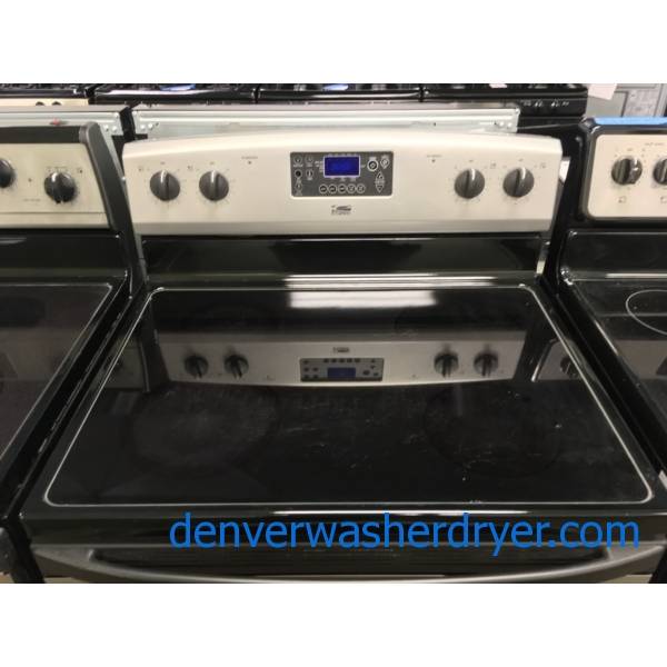 Estate (Whirlpool) Smudge-Proof Electric Range, 4 Burners, Self Cleaning, Quality Refurbished, 1-Year Warranty!