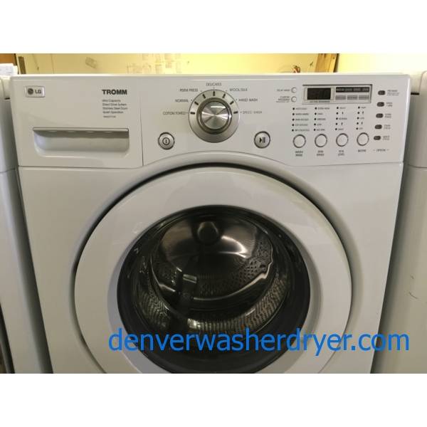 Nice LG White Front-Load Washer w/ Pedestal, HE, Stain Cycle, Stainless Drum, Customizable Program, Quality Refurbished, 1-Year Warranty!