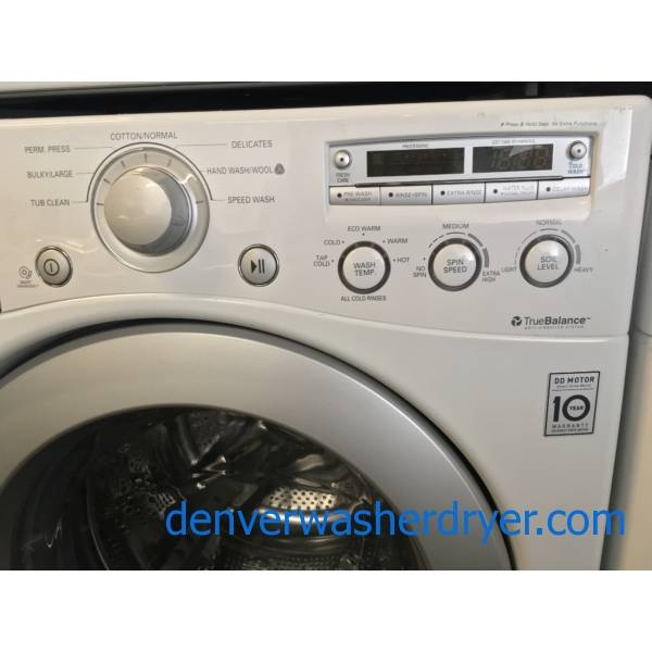 Space Saving LG Front Load Stackable Washer Dryer Set Quality Refurbished 1-Year Warranty