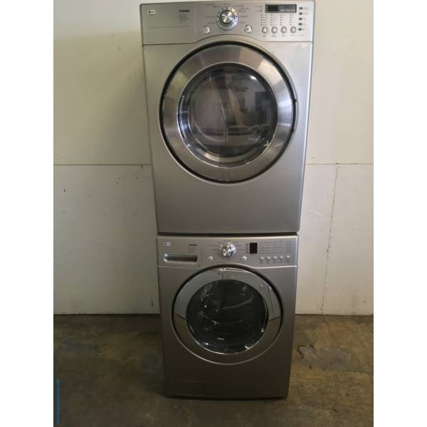 Grey LG Front Load Washer Dryer Set Quality Refurbished 1-Year Warranty
