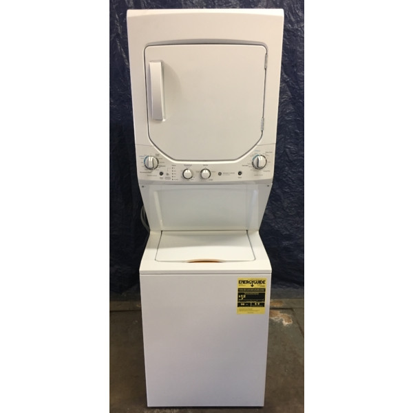 BRAND-NEW 24″ GE SpaceMaker (2.0 Cu. Ft.) Electric Stacked Laundry Unit 220v, 1-Year Warranty