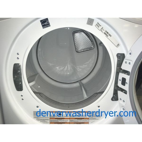 BRAND-NEW Whirlpool Stackable 27″ Front-Load HE Direct-Drive Washer & Electric Dryer 240v, 1-Year Warranty