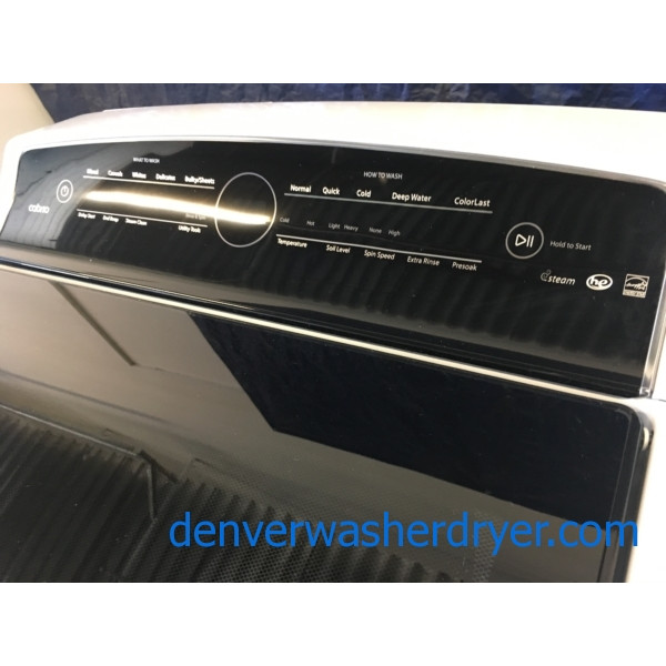 BRAND-NEW HE Whirlpool Top-Load Direct-Drive Washer with Steam & HE Gas with Steam Dryer, 1-Year Warranty