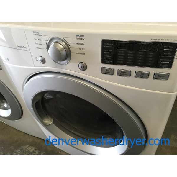 BRAND-NEW 27″ LG Stackable HE Front-Load Direct-Drive Washer & HE *GAS* Dryer, 1-Year Warranty
