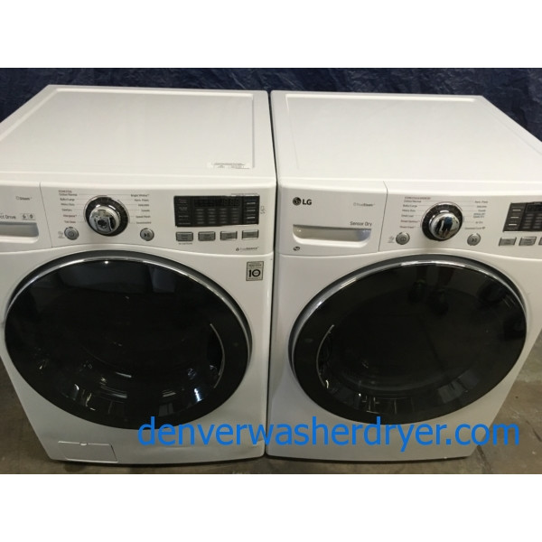 BRAND-NEW 27″ LG HE Front-Load Steam Washer & *GAS* Dryer with Steam, 1-Year Warranty