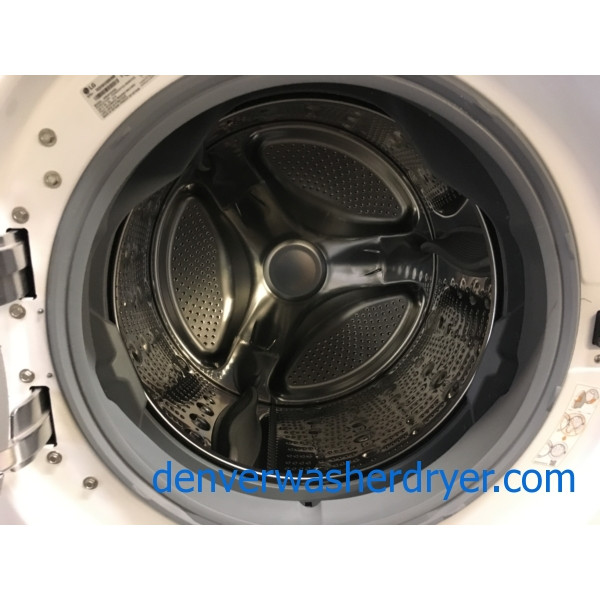 BRAND-NEW HE 27″ LG Stackable Front-Load Steam Washer & *GAS* w/Steam Dryer Set w/Pedestals, 1-Year Warranty