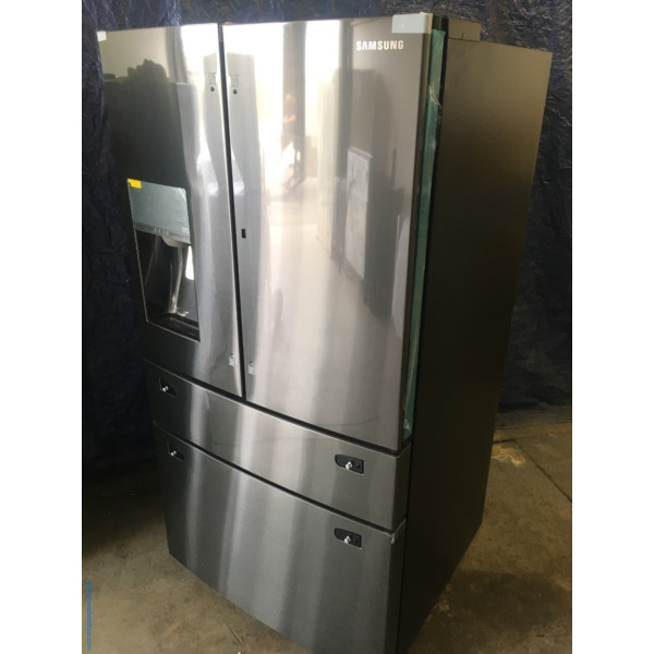 BRAND-NEW Black Stainless Samsung 36″ 4-Door French-Door (27.8 Cu. Ft.) Refrigerator, 1-Year Warranty