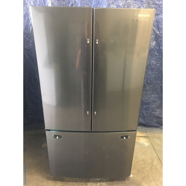 BRAND-NEW Samsung French Door (25.5 Cu. Ft.) Black Stainless Refrigerator, 1-Year Warranty